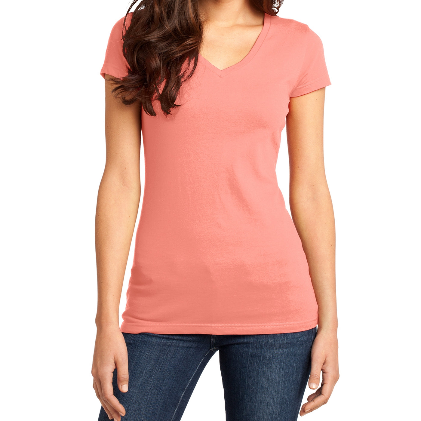 Women's Juniors Very Important Tee V-Neck - Peach