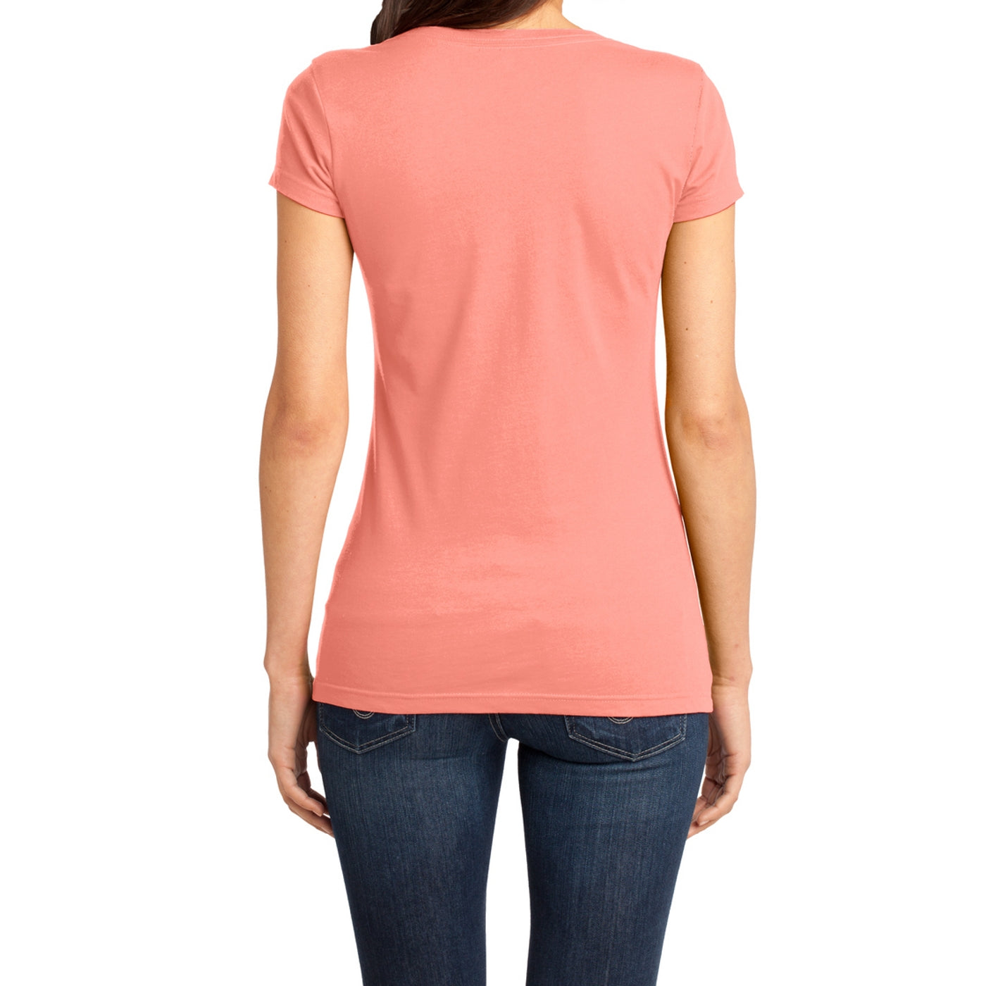 Women's Juniors Very Important Tee V-Neck - Peach
