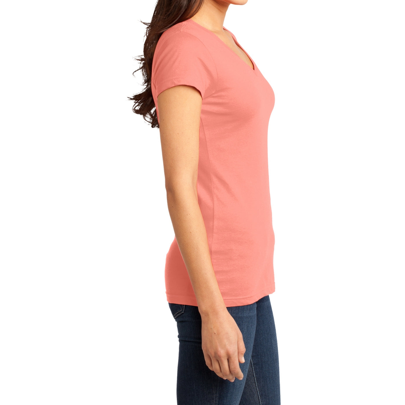 Women's Juniors Very Important Tee V-Neck - Peach