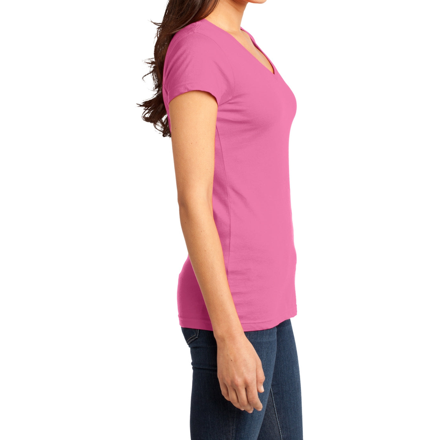 Women's Juniors Very Important Tee V-Neck - True Pink