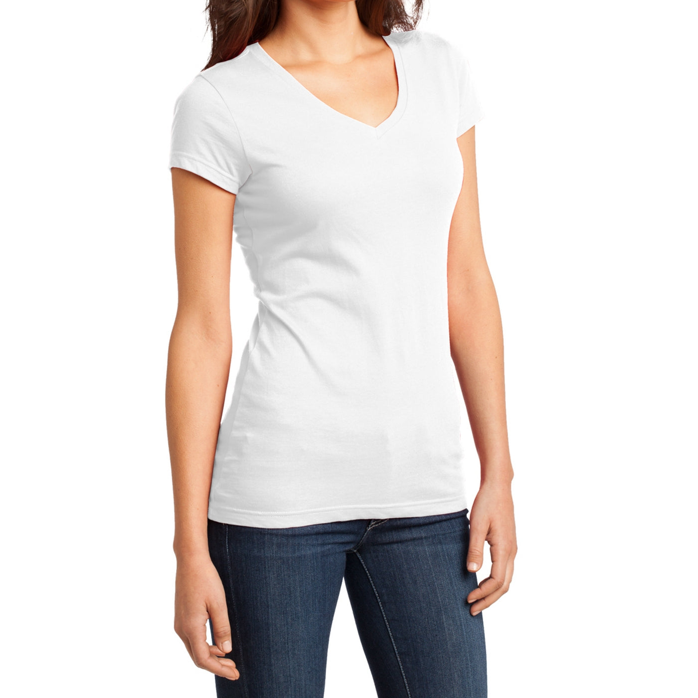 Women's Juniors Very Important Tee V-Neck - White