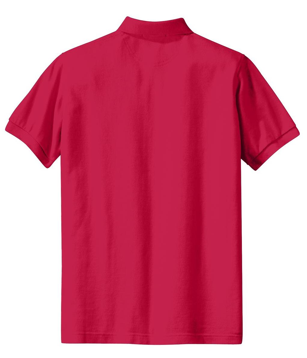 Women's Short Sleeve Heavyweight Cotton Soft Pique Polo T-shirt Red