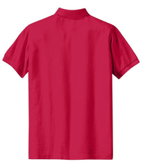 Women's Short Sleeve Heavyweight Cotton Soft Pique Polo T-shirt Red