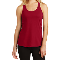 Womens Solid Gathered Racerback Tank - Classic Red - Front