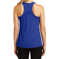 Womens Solid Gathered Racerback Tank - Deep Royal - Back