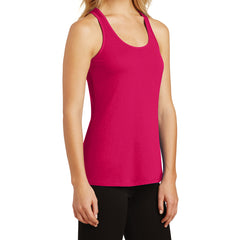 Womens Solid Gathered RacerSide Tank - Watermelon - Side