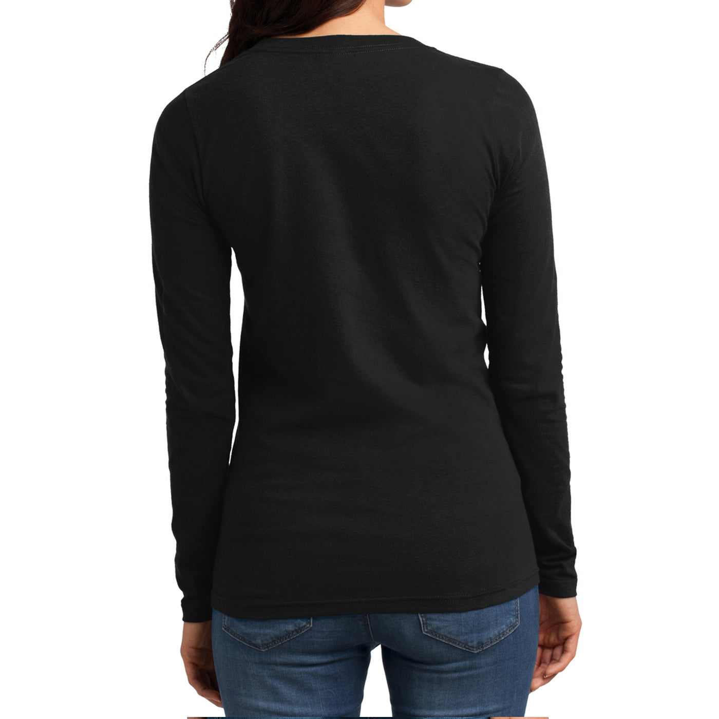Women's Juniors The Concert Tee Long Sleeve V-Neck - Black
