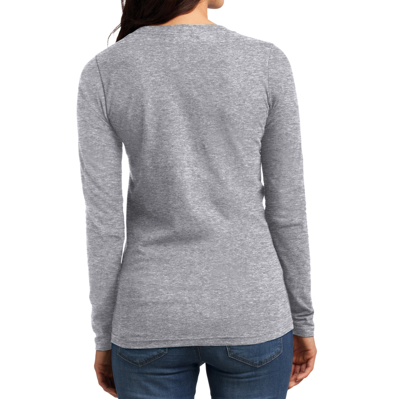 Women's Juniors The Concert Tee Long Sleeve V-Neck - Heather Grey