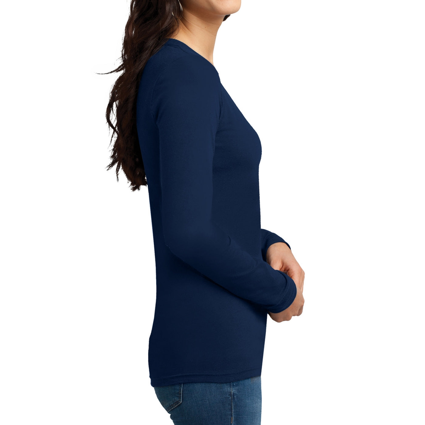 Women's Juniors The Concert Tee Long Sleeve V-Neck - New Navy