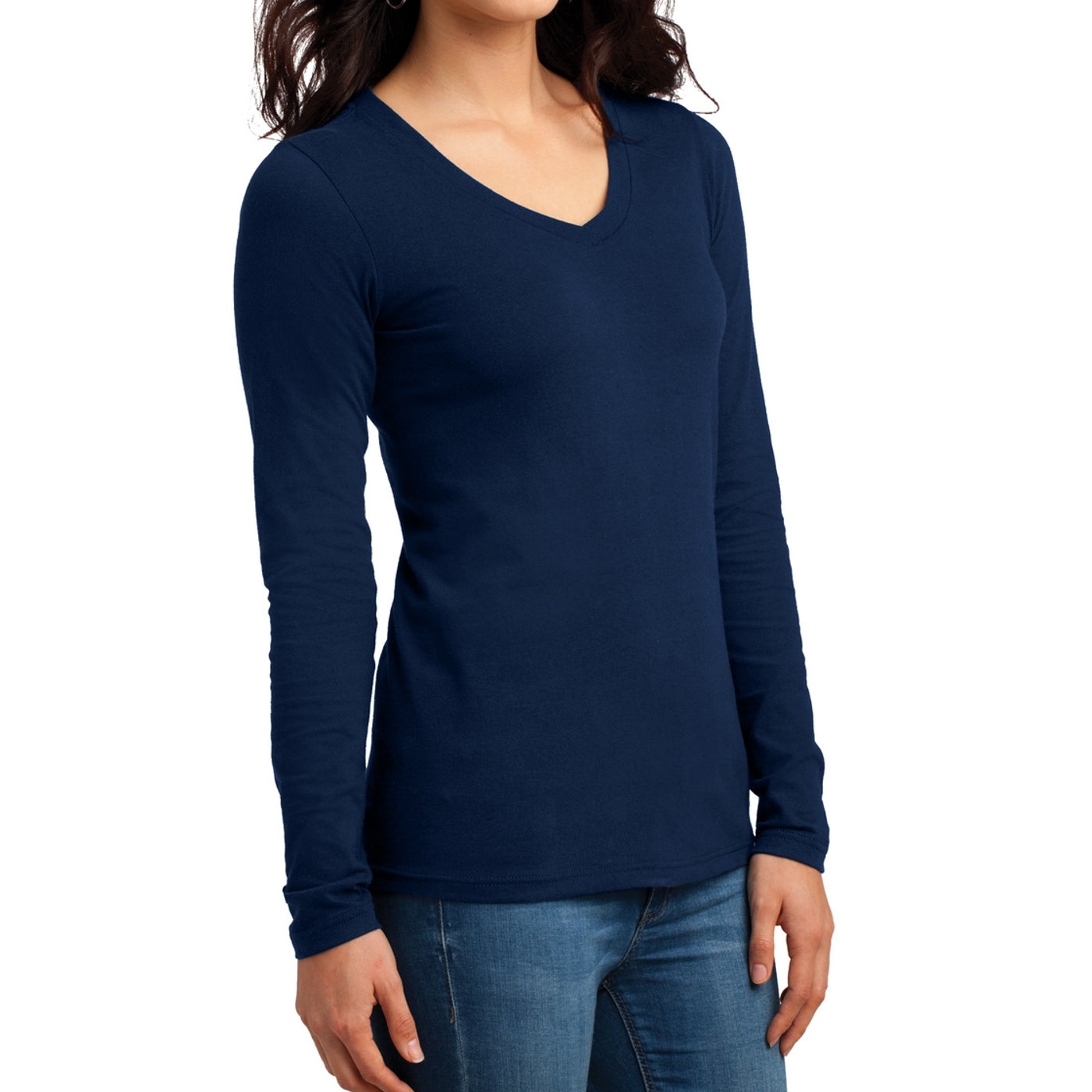 Women's Juniors The Concert Tee Long Sleeve V-Neck - New Navy