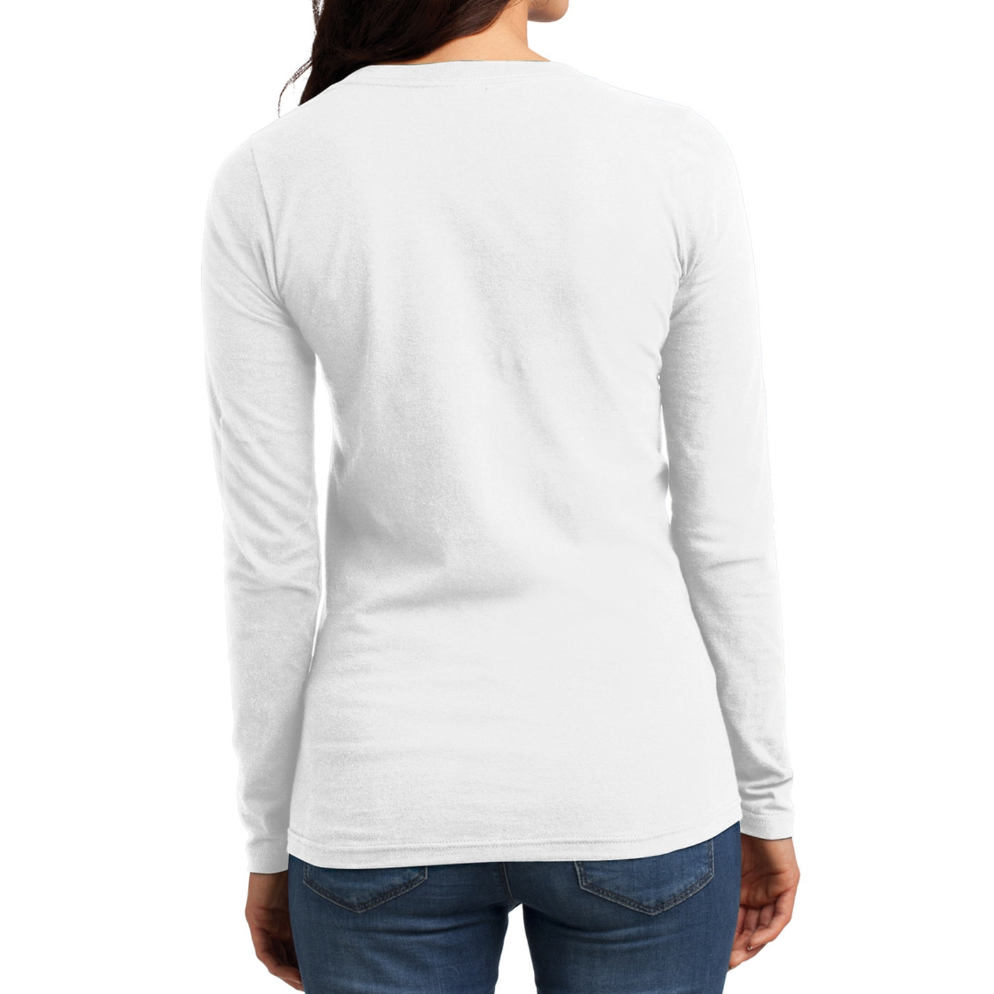 Women's Juniors The Concert Tee Long Sleeve V-Neck - White