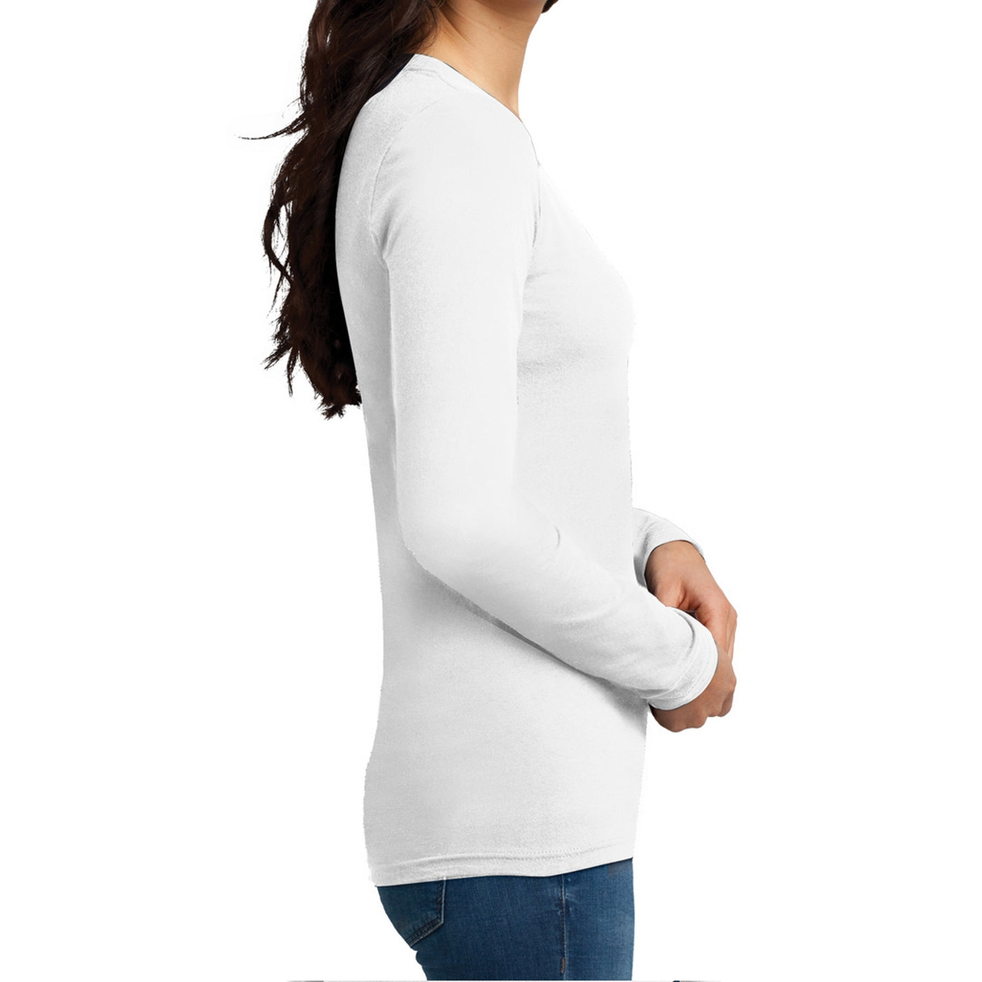 Women's Juniors The Concert Tee Long Sleeve V-Neck - White