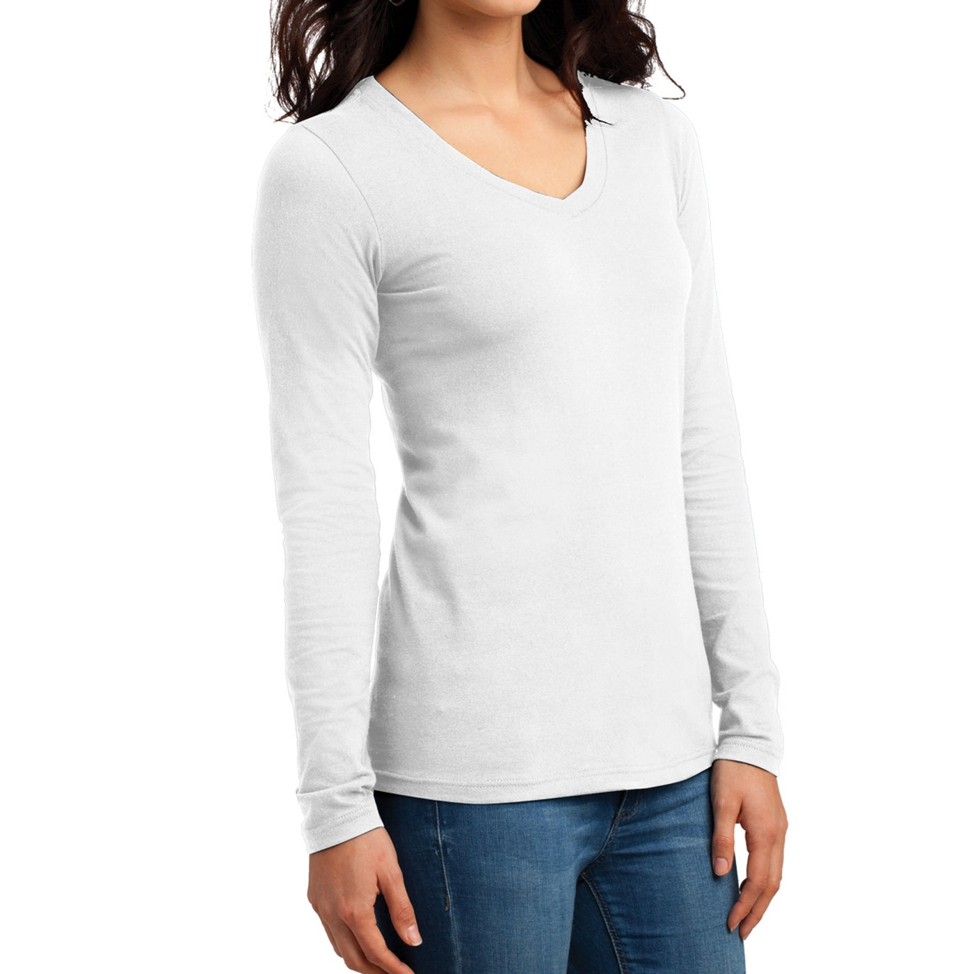 Women's Juniors The Concert Tee Long Sleeve V-Neck - White