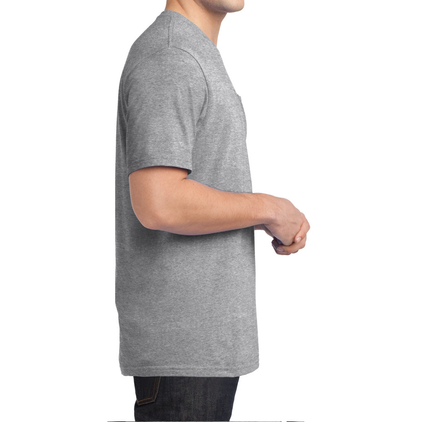 Men's Young Very Important Tee with Pocket - Light Heather Grey