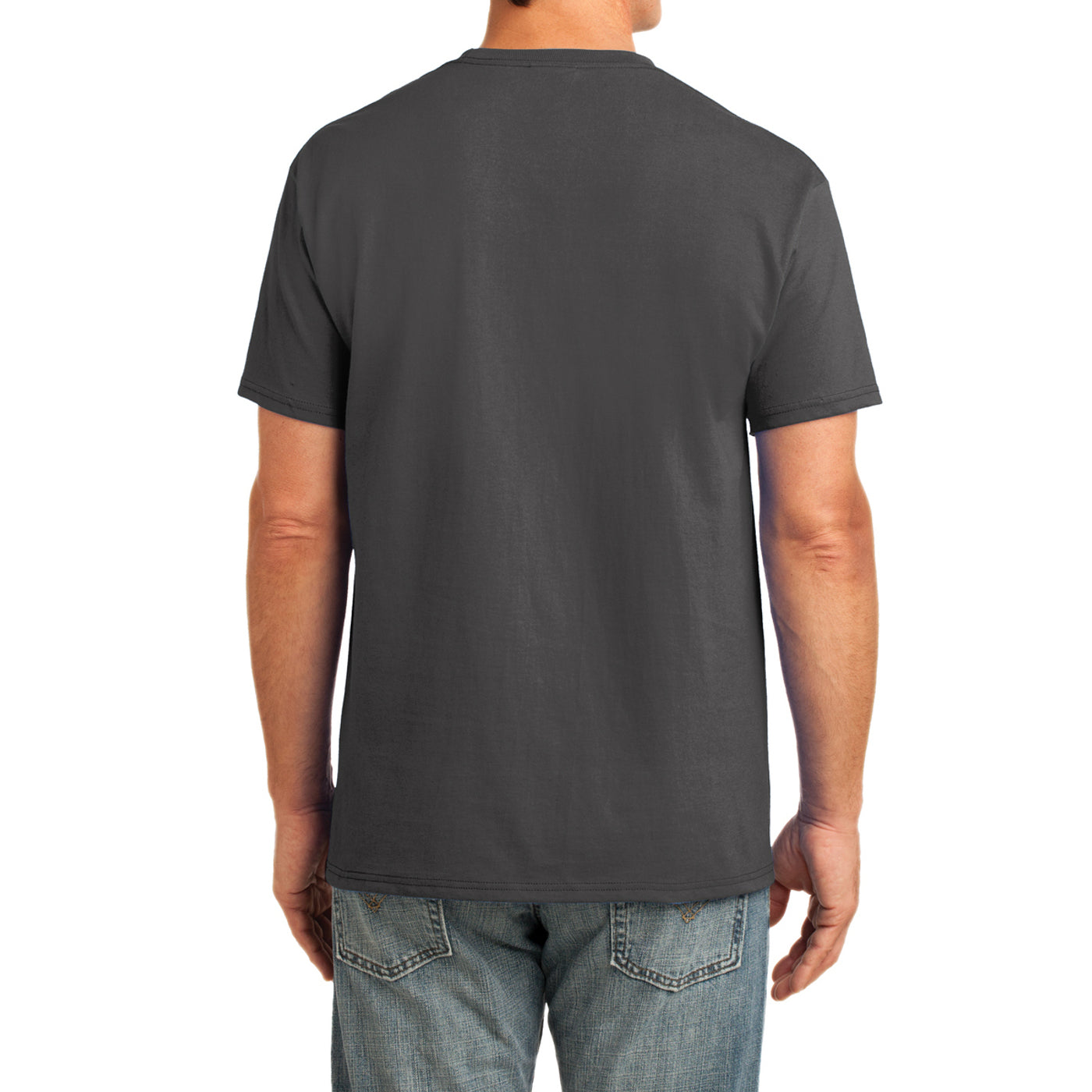 Men's Core Cotton Pocket Tee - Charcoal - Back