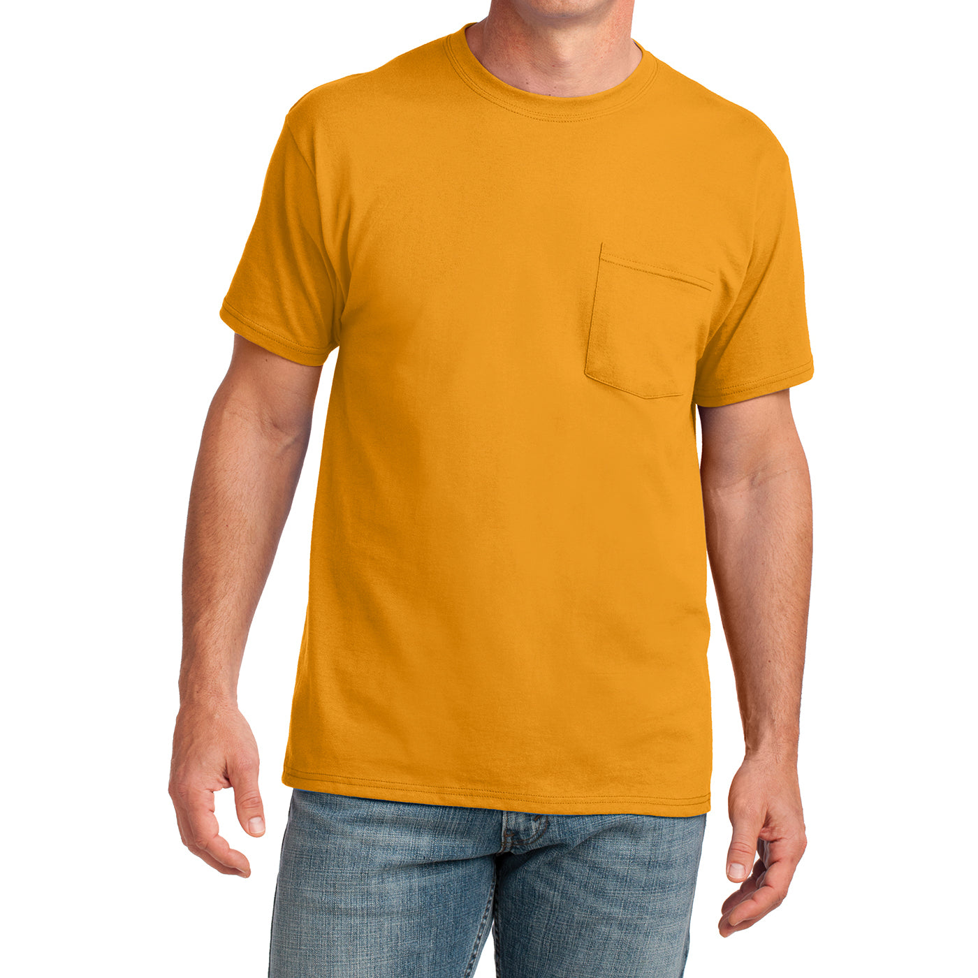 Men's Core Cotton Pocket Tee - Gold - Front