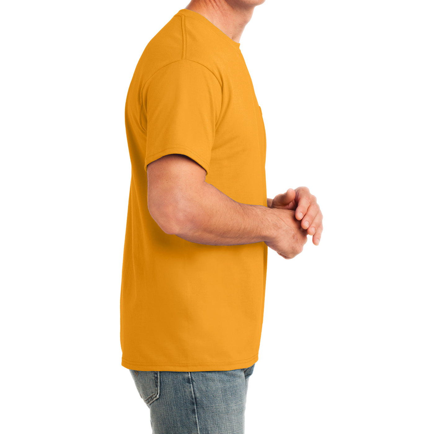 Men's Core Cotton Pocket Tee - Gold - Side