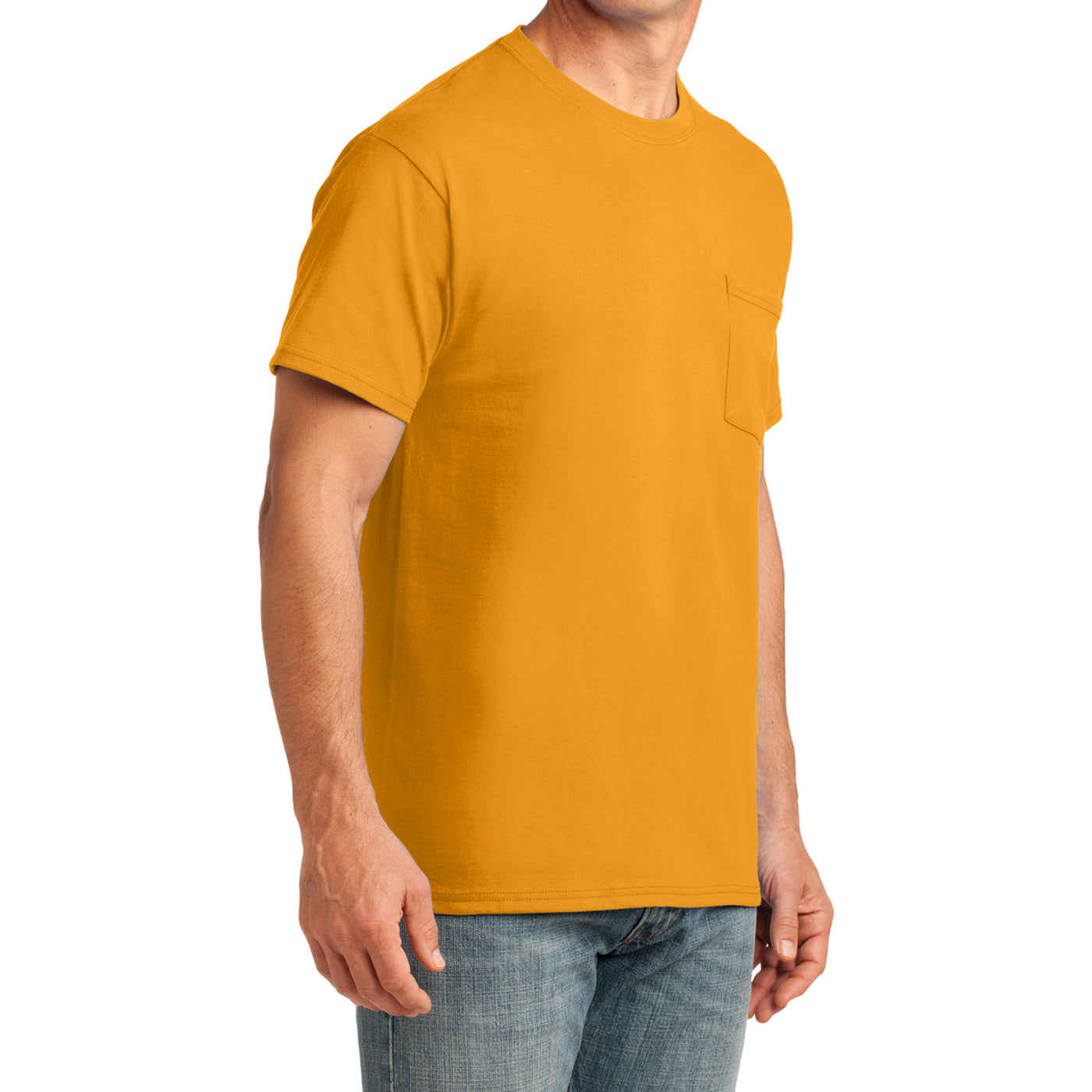 Men's Core Cotton Pocket Tee - Gold - Side