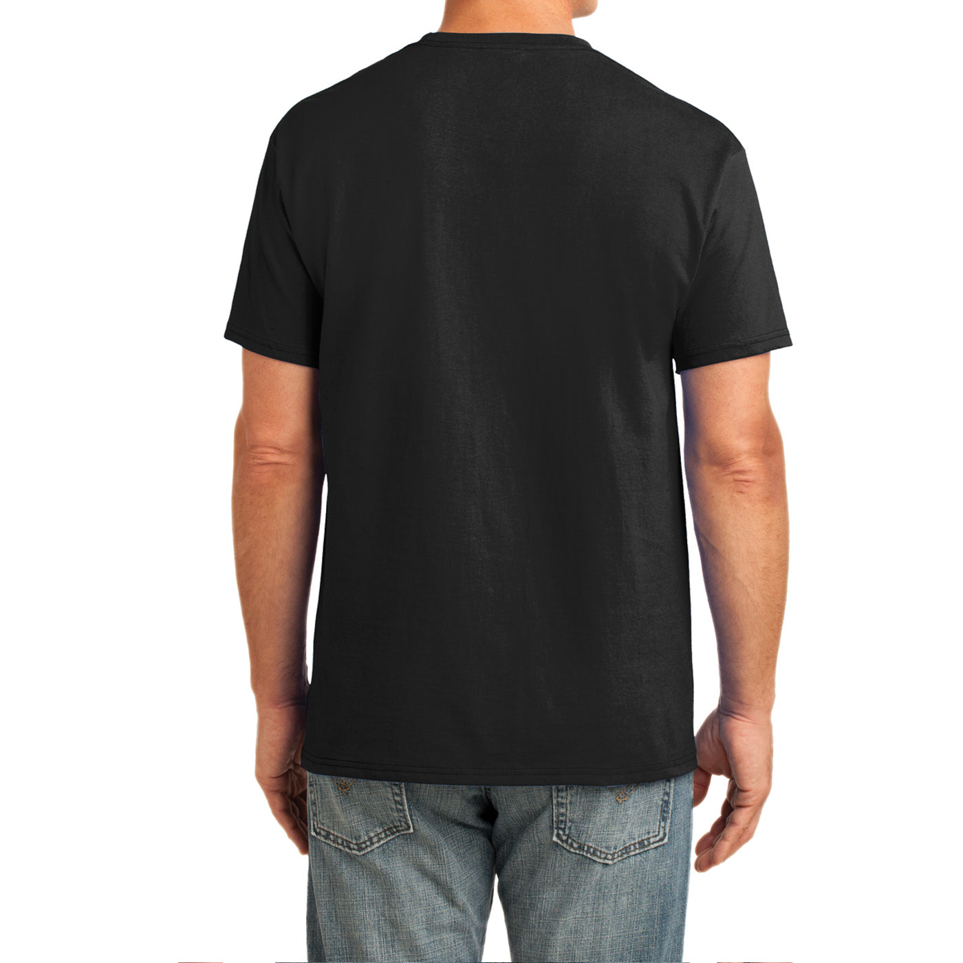 Men's Core Cotton Pocket Tee - Jet Black - Back