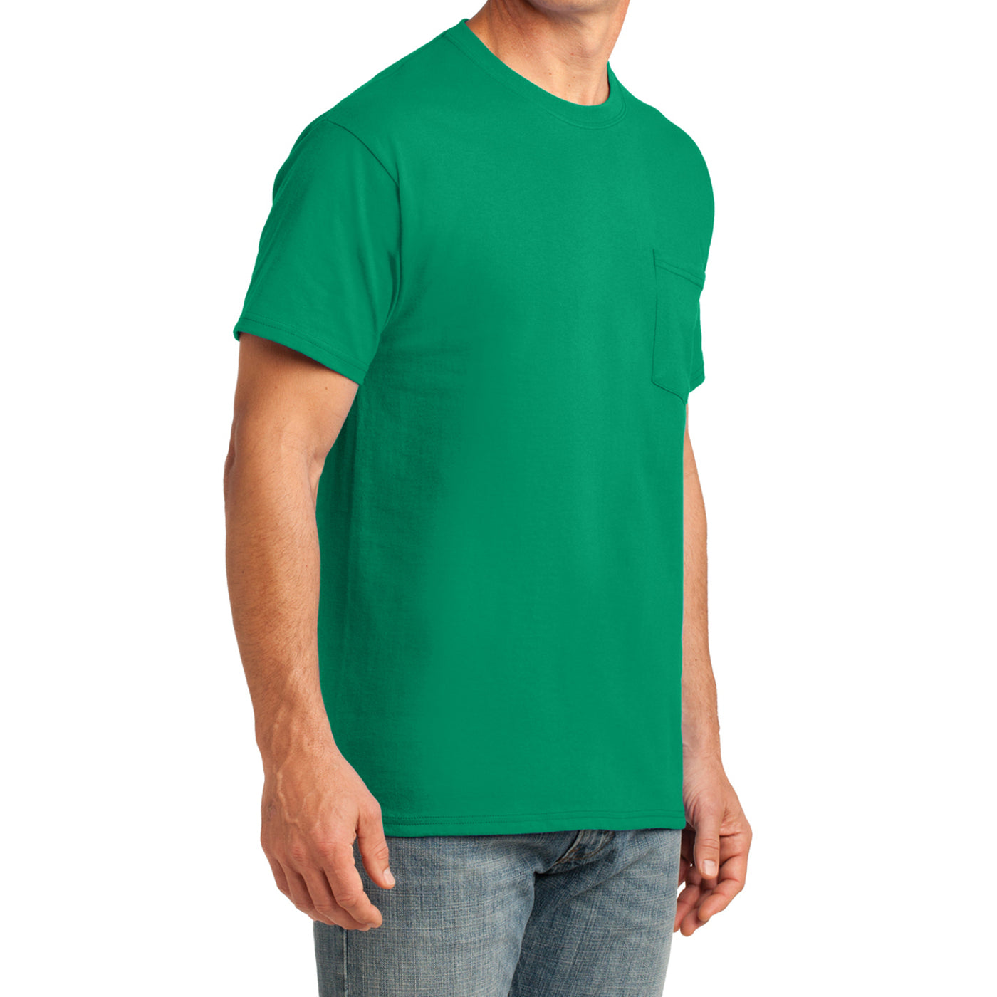 Men's Core Cotton Pocket Tee - Kelly - Side