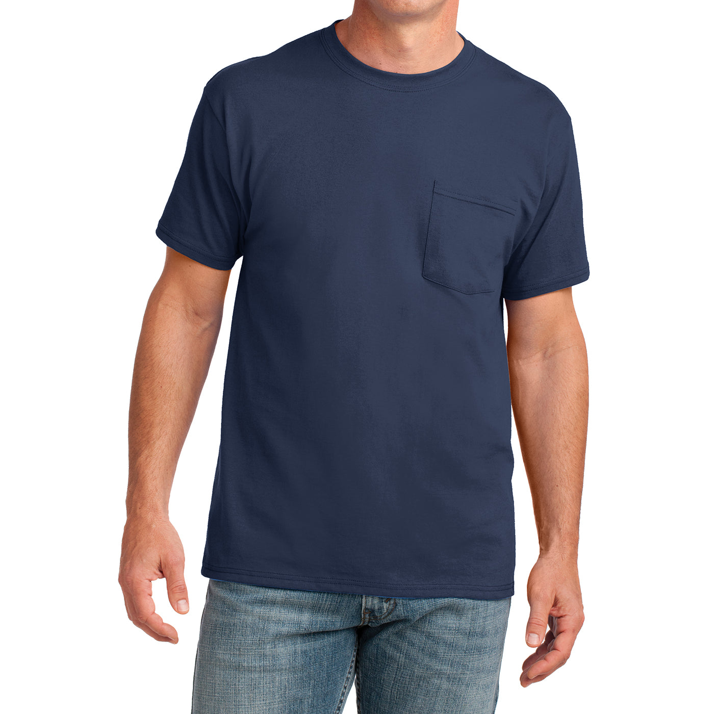 Men's Core Cotton Pocket Tee - Navy - Front