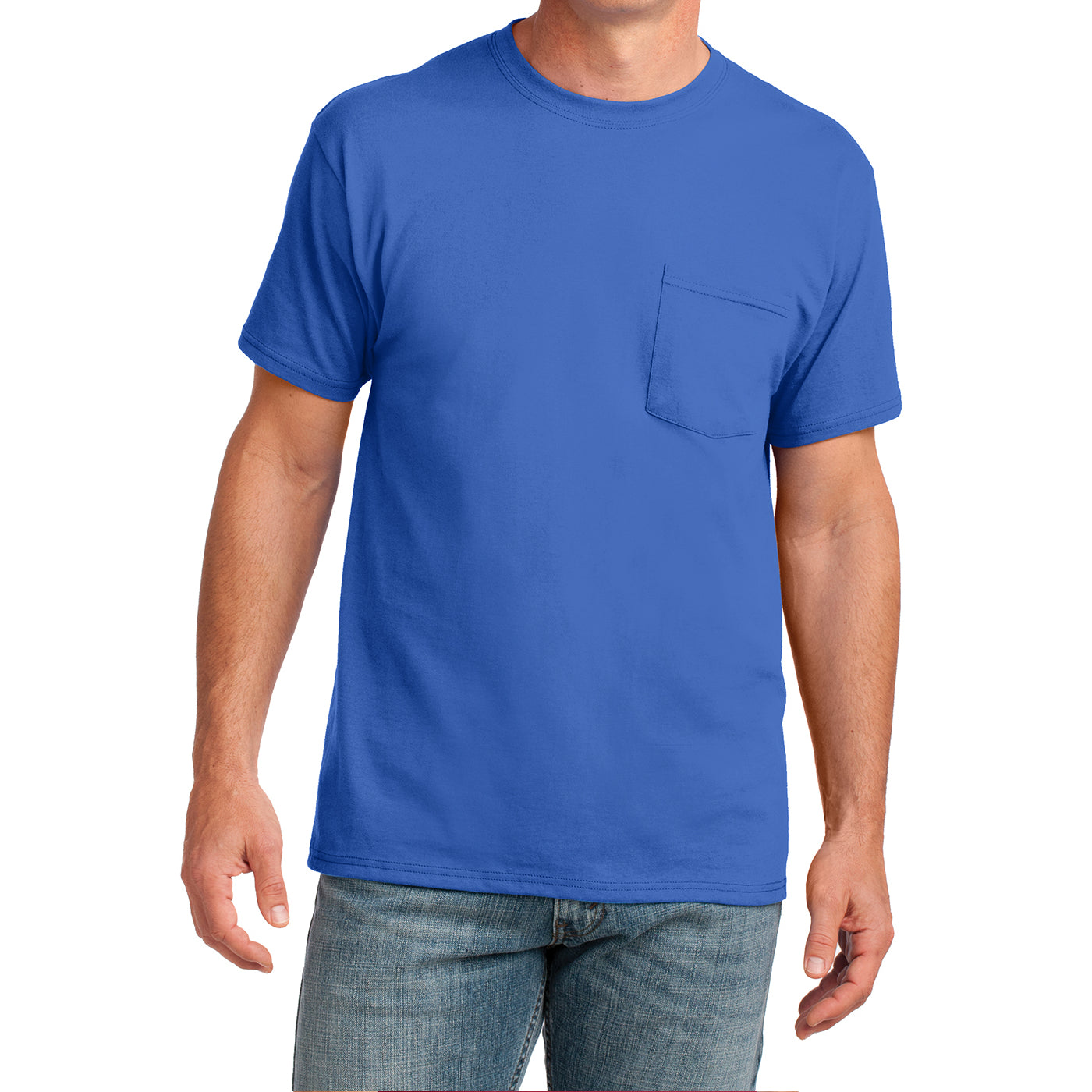 Men's Core Cotton Pocket Tee - Royal - Front