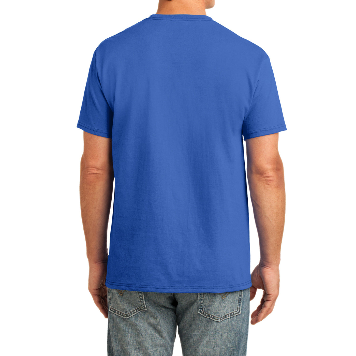 Men's Core Cotton Pocket Tee - Royal - Back