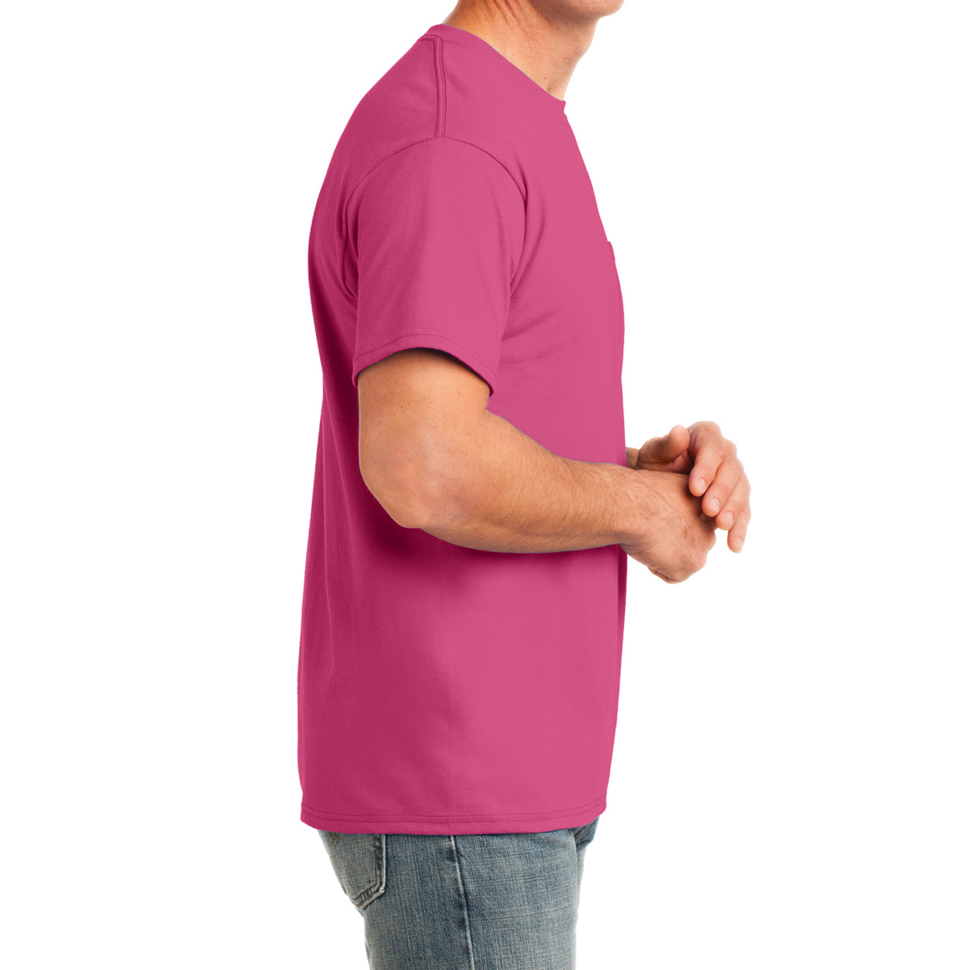 Men's Core Cotton Pocket Tee - Sangria - Side