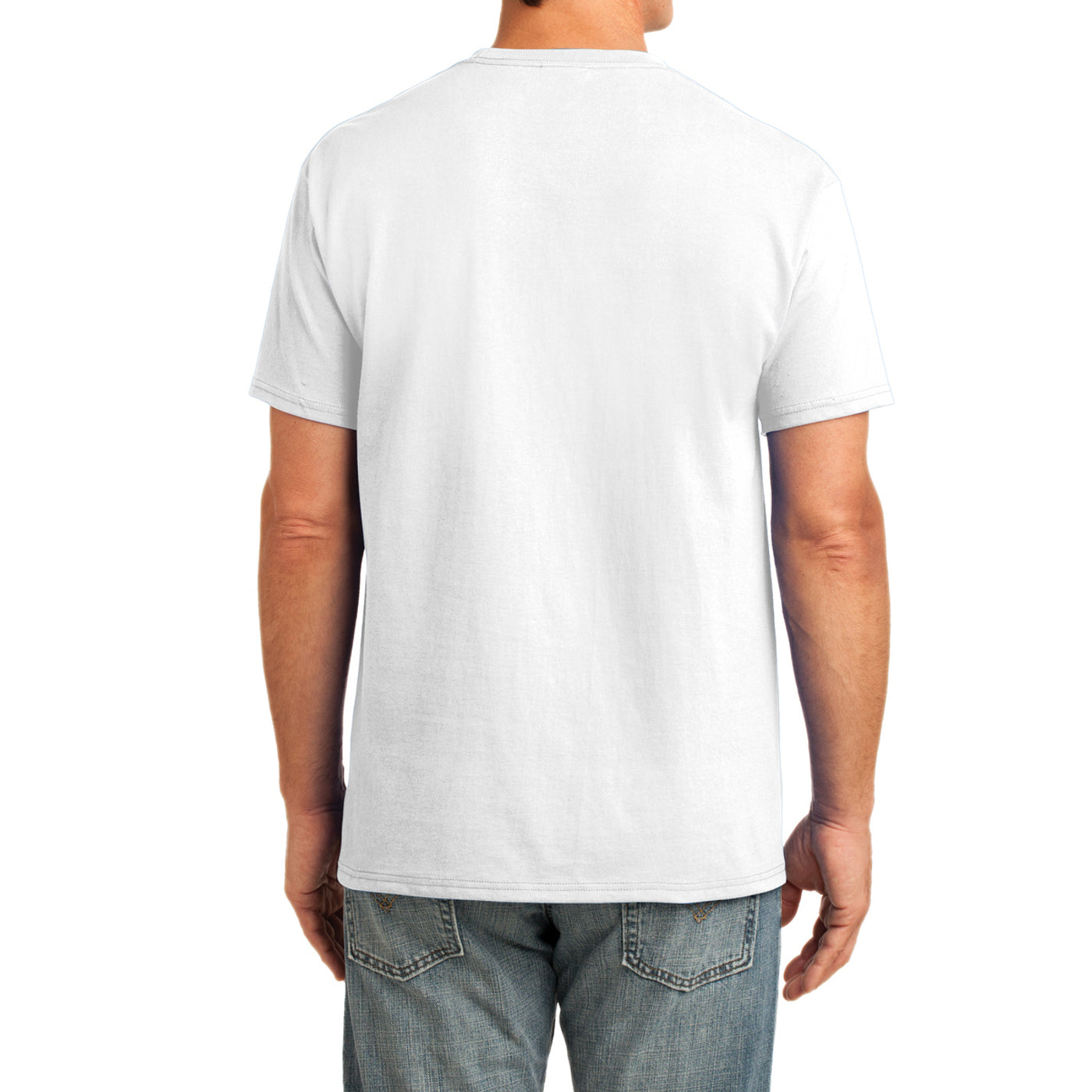 Men's Core Cotton Pocket Tee - White - Back