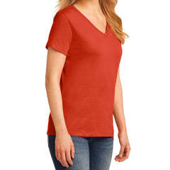 Women's Core Cotton V-Neck Tee - Orange - Side