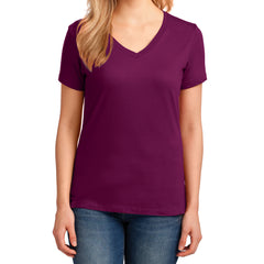 Women's Core Cotton V-Neck Tee - Raspberry - Front