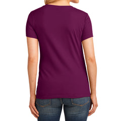 Women's Core Cotton V-Neck Tee - Raspberry - Back