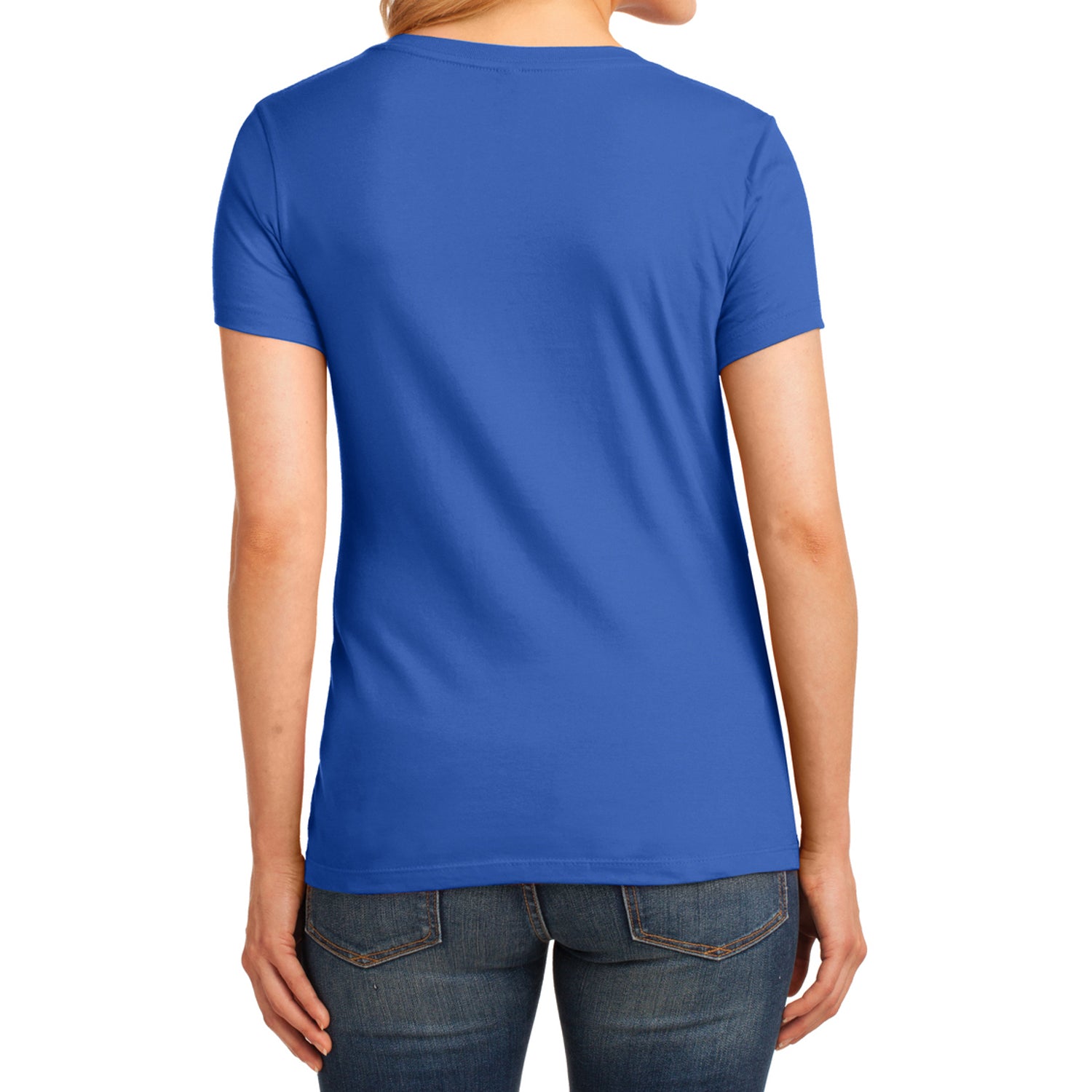Women's Core Cotton V-Neck Tee - Royal - Back