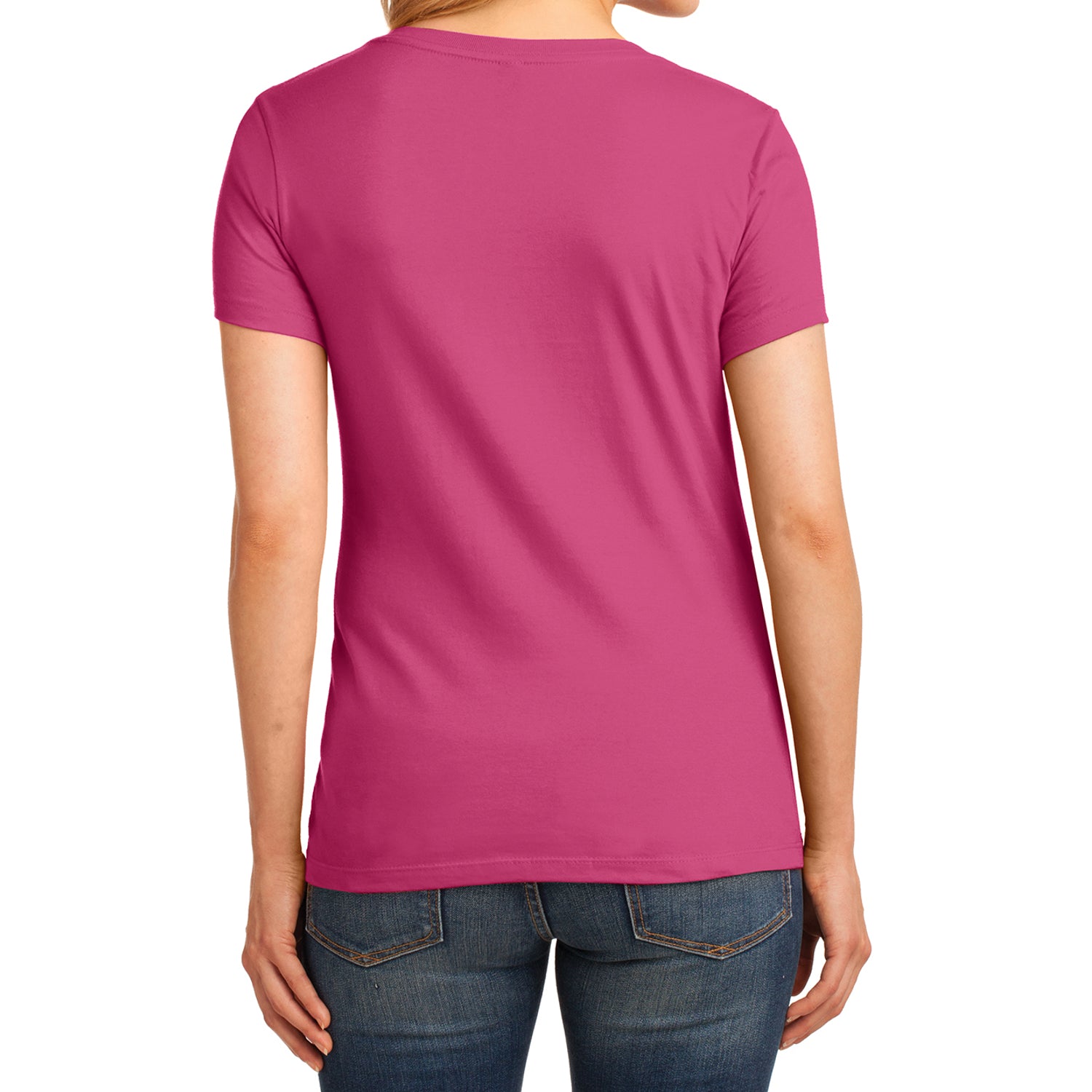 Women's Core Cotton V-Neck Tee - Sangria - Back
