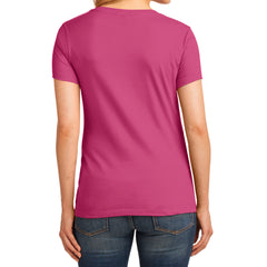 Women's Core Cotton V-Neck Tee - Sangria - Back