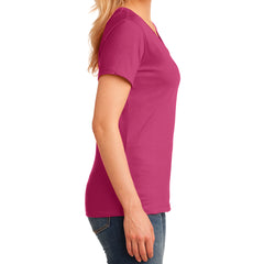 Women's Core Cotton V-Neck Tee - Sangria - Side