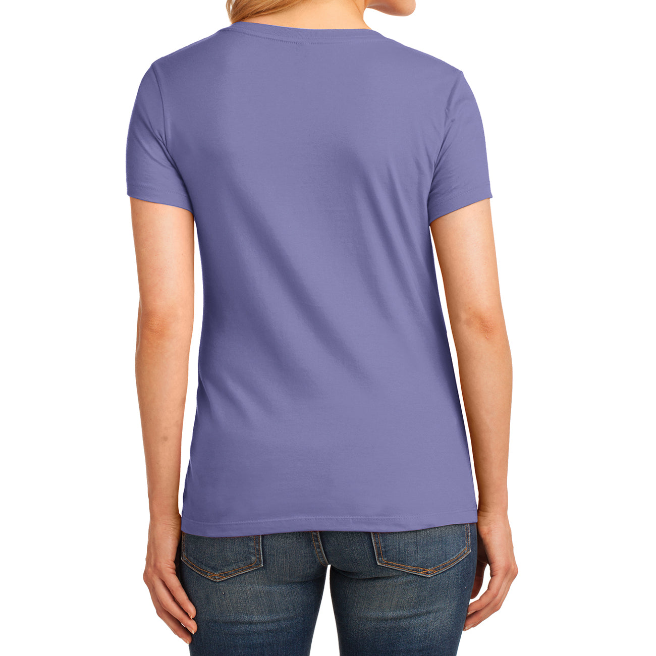 Women's Core Cotton V-Neck Tee - Violet - Back