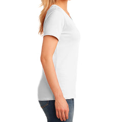 Women's Core Cotton V-Neck Tee - White - Side