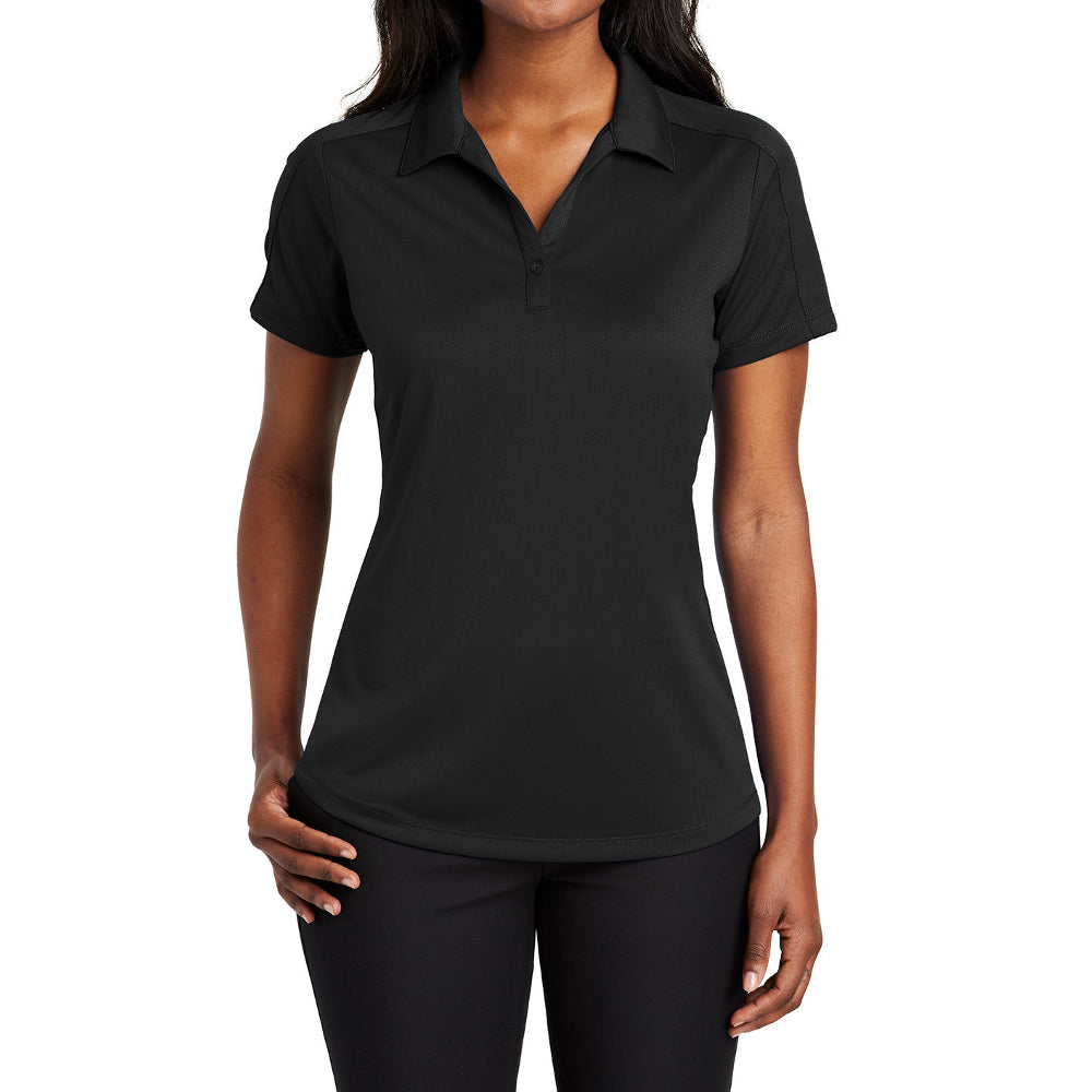 Women's Short Sleeve Diamond Jacquard Moisture-Wicking Polo Shirt