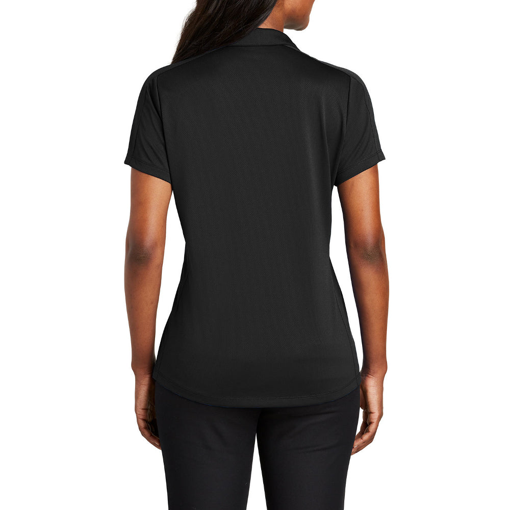 Women's Short Sleeve Diamond Jacquard Moisture-Wicking Polo Shirt