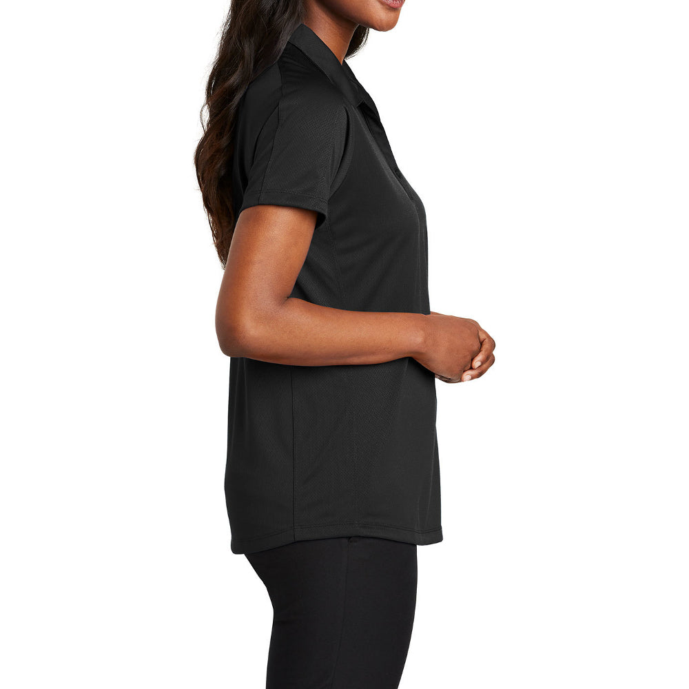Women's Short Sleeve Diamond Jacquard Moisture-Wicking Polo Shirt