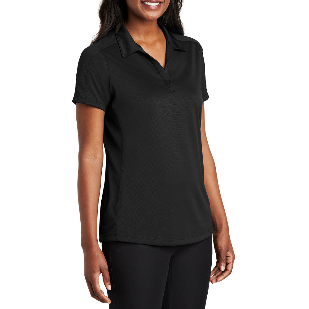 Women's Short Sleeve Diamond Jacquard Moisture-Wicking Polo Shirt
