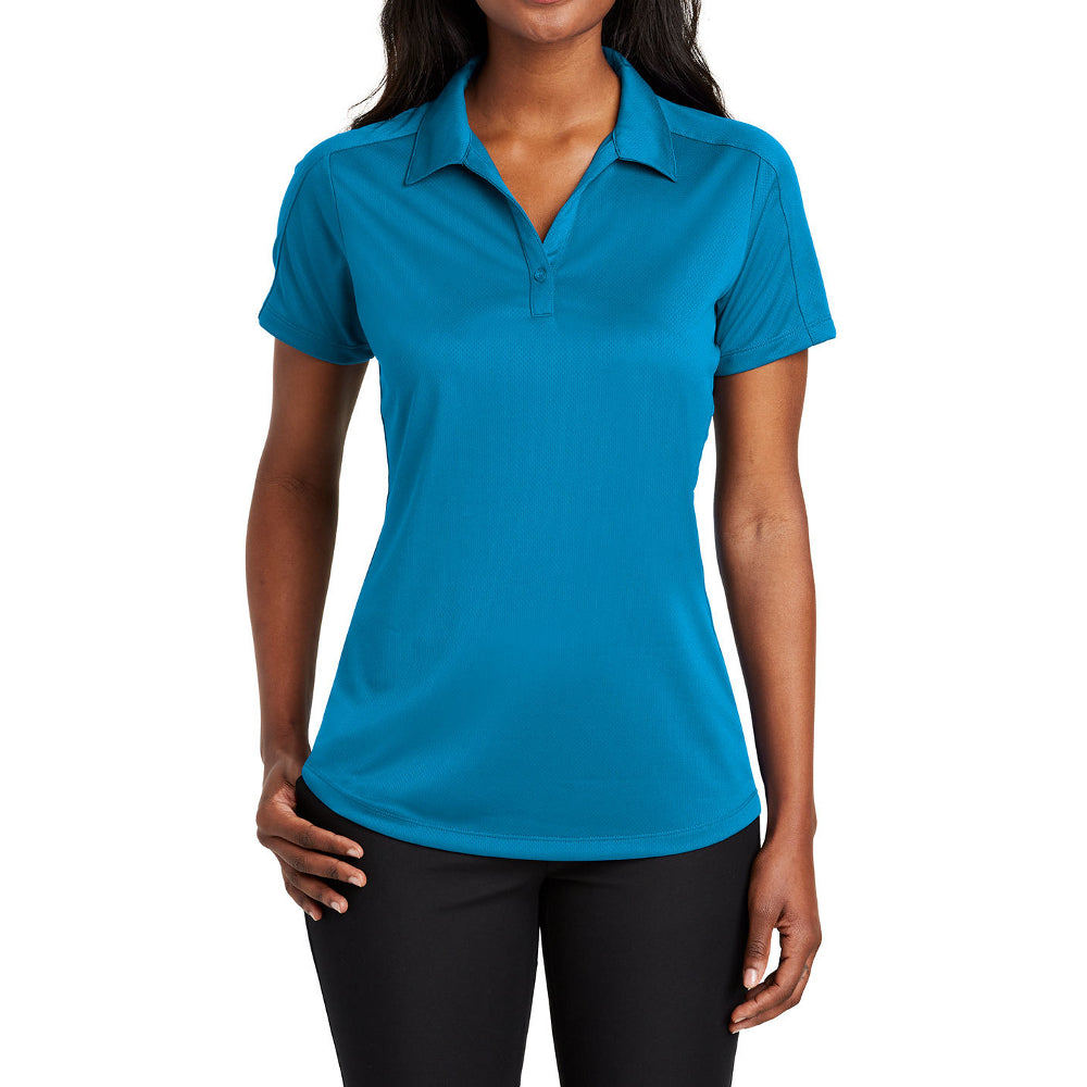 Women's Short Sleeve Diamond Jacquard Moisture-Wicking Polo Shirt