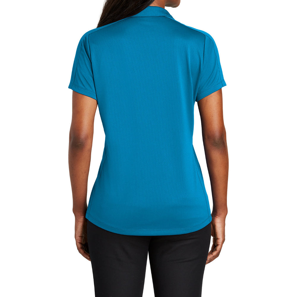 Women's Short Sleeve Diamond Jacquard Moisture-Wicking Polo Shirt