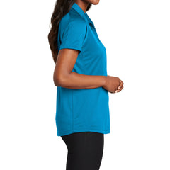 Women's Short Sleeve Diamond Jacquard Moisture-Wicking Polo Shirt