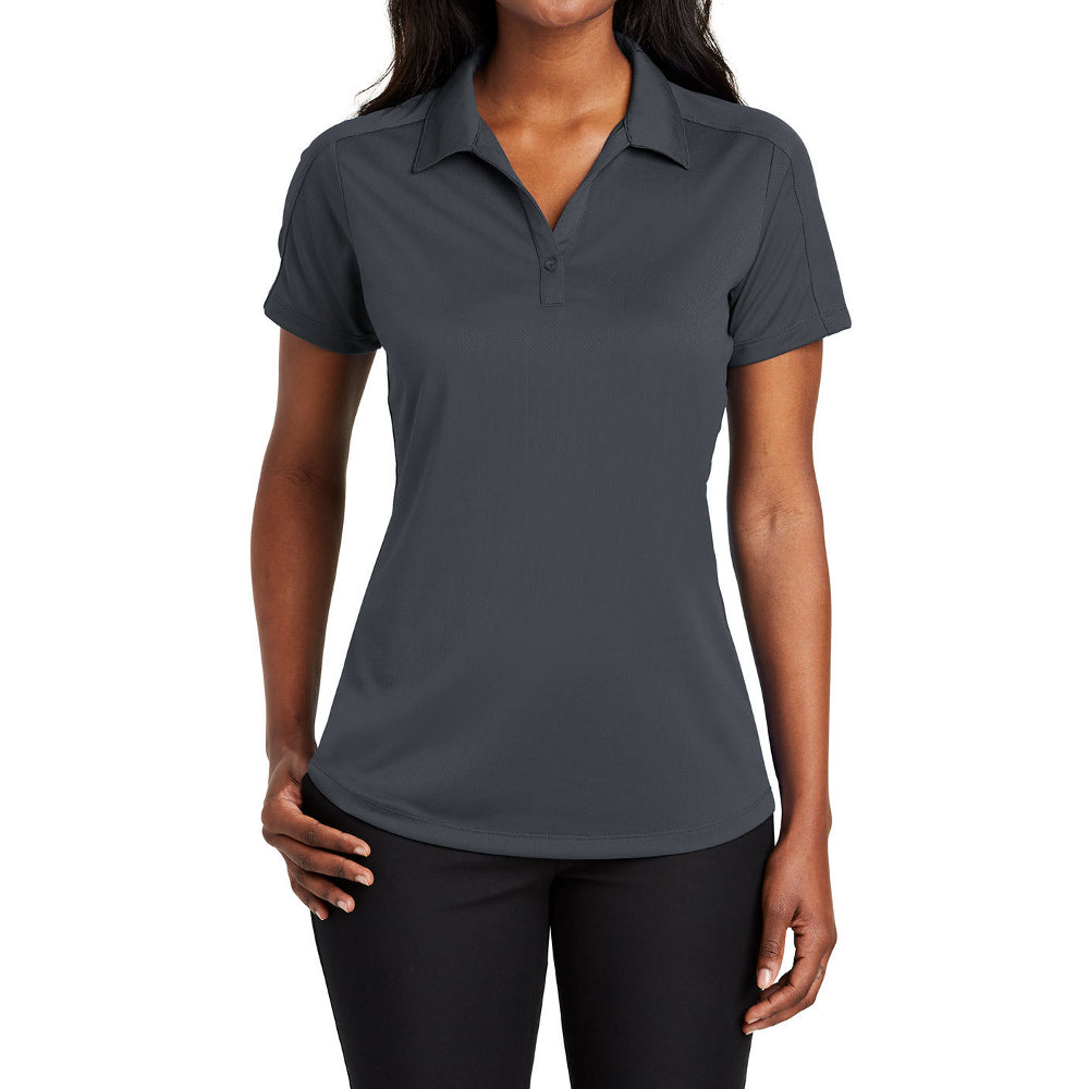 Women's Short Sleeve Diamond Jacquard Moisture-Wicking Polo Shirt