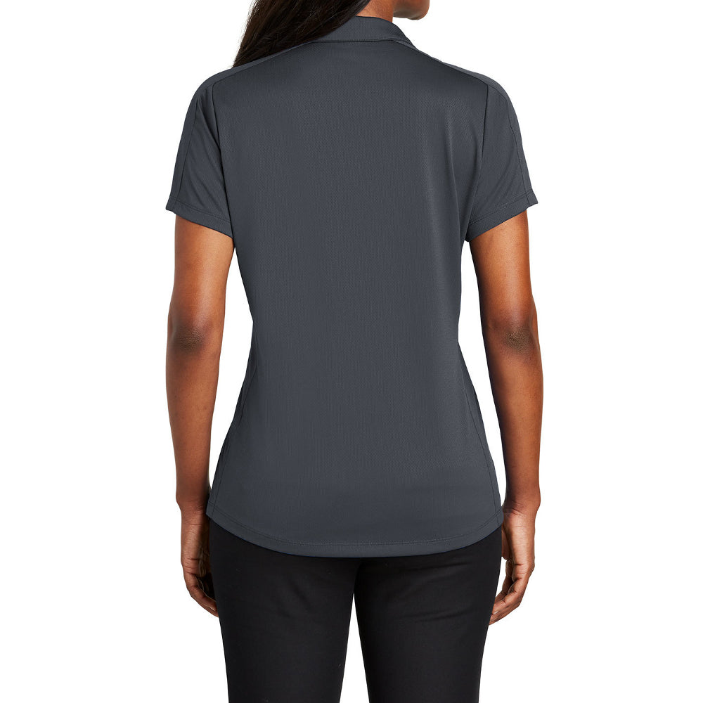 Women's Short Sleeve Diamond Jacquard Moisture-Wicking Polo Shirt