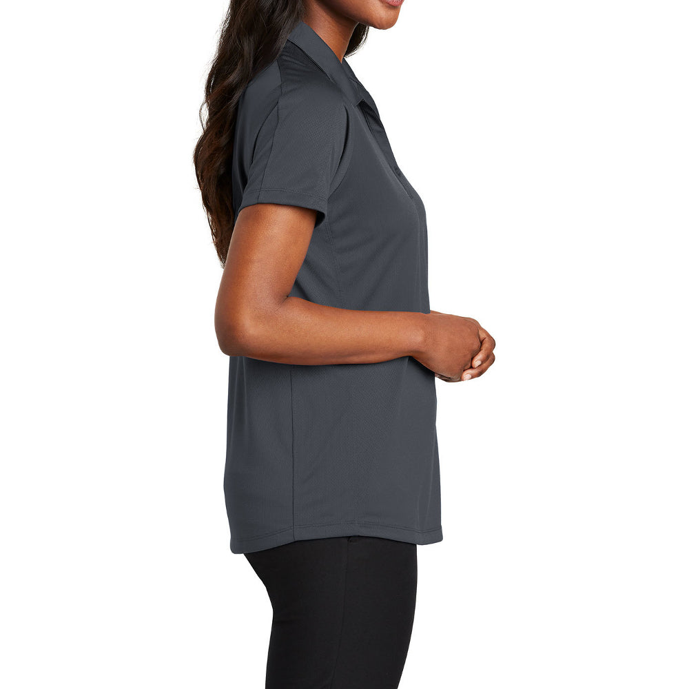 Women's Short Sleeve Diamond Jacquard Moisture-Wicking Polo Shirt