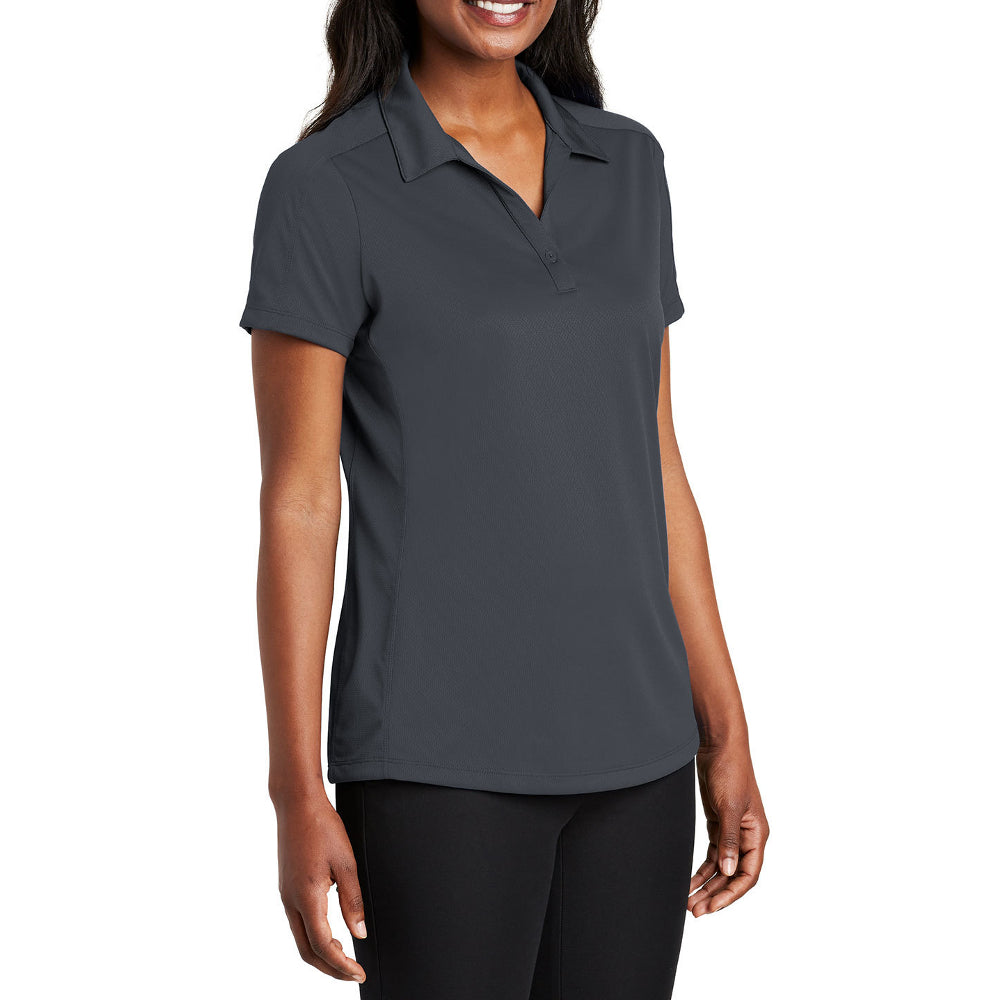 Women's Short Sleeve Diamond Jacquard Moisture-Wicking Polo Shirt