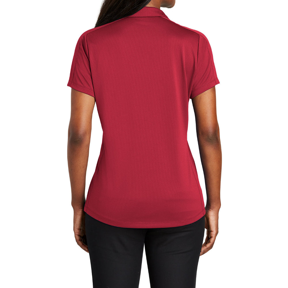 Women's Short Sleeve Diamond Jacquard Moisture-Wicking Polo Shirt